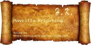 Havrilla Krisztina névjegykártya
